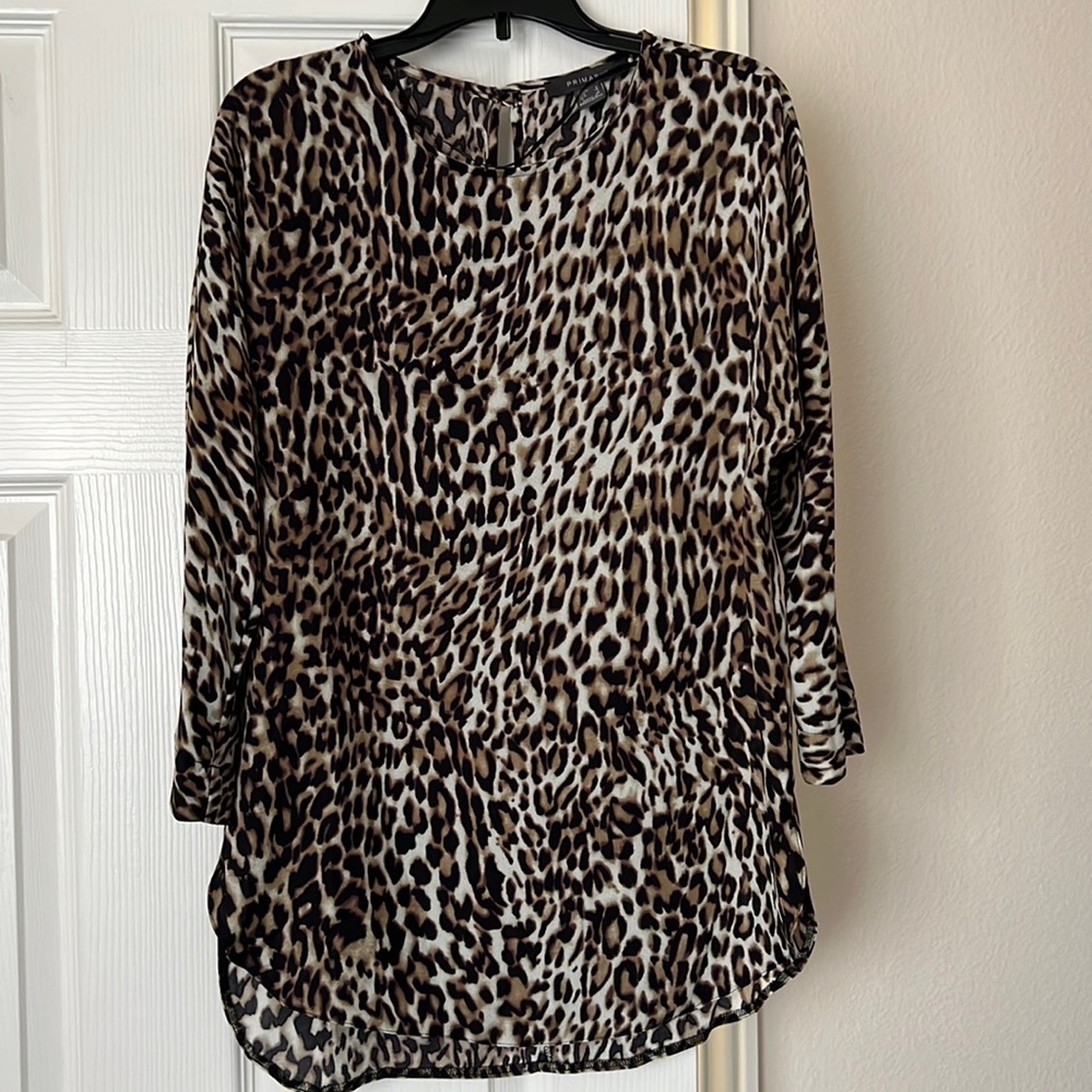PRIMARK QUARTER SLEEVE ANIMAL PRINT BLOUSE